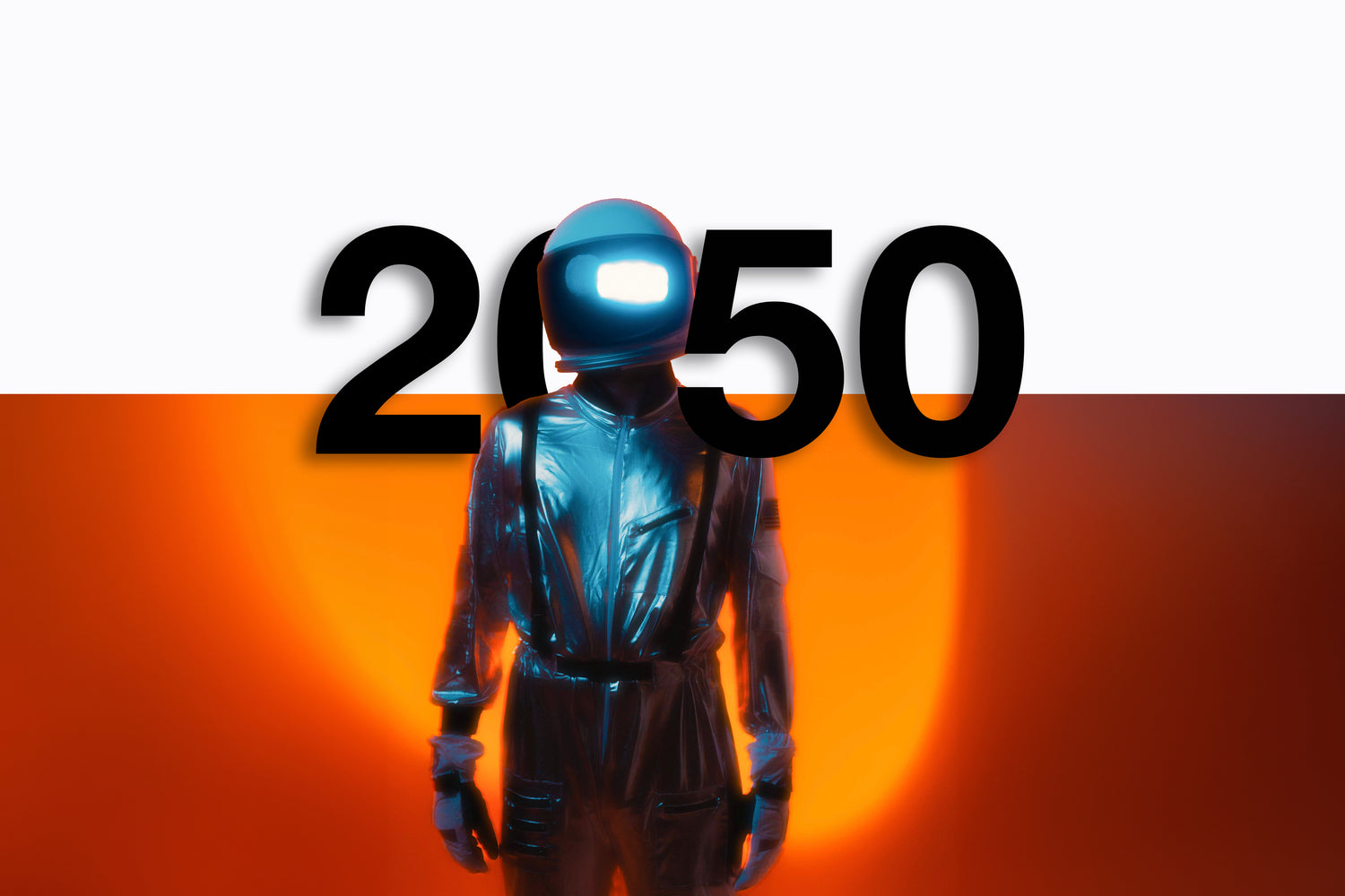 hitdifferent australia designer brand an image of a futuristic astronaut in front of a orange background