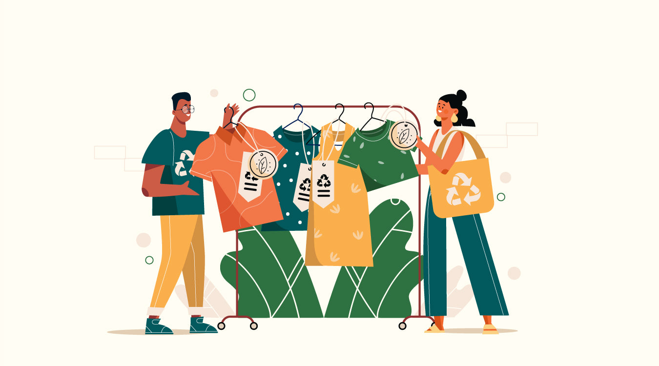 illustration of purchasing sustainable clothes hitdifferent australia