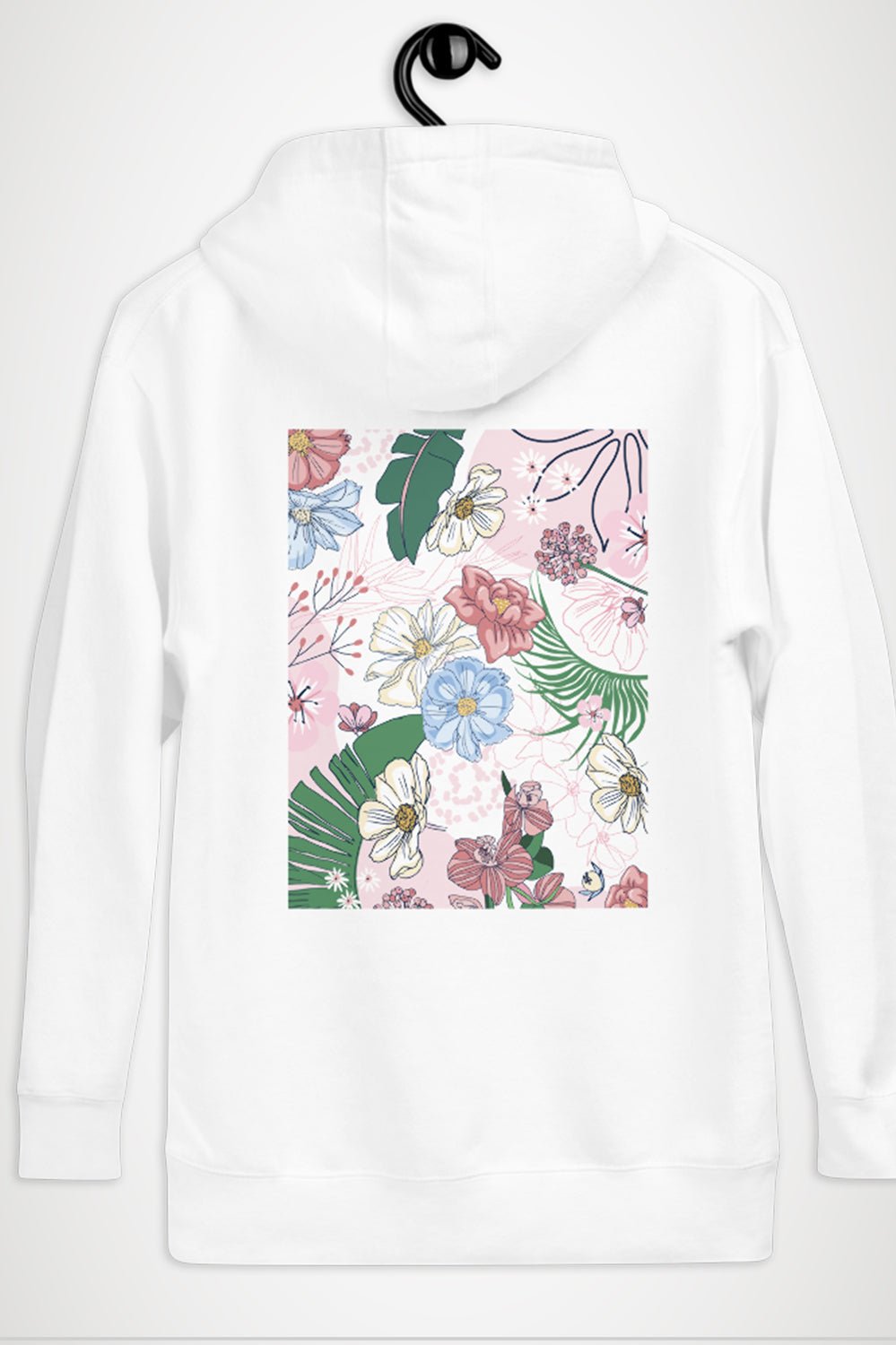 Floral Hoodie in White Hoodie HITDIFFERENT