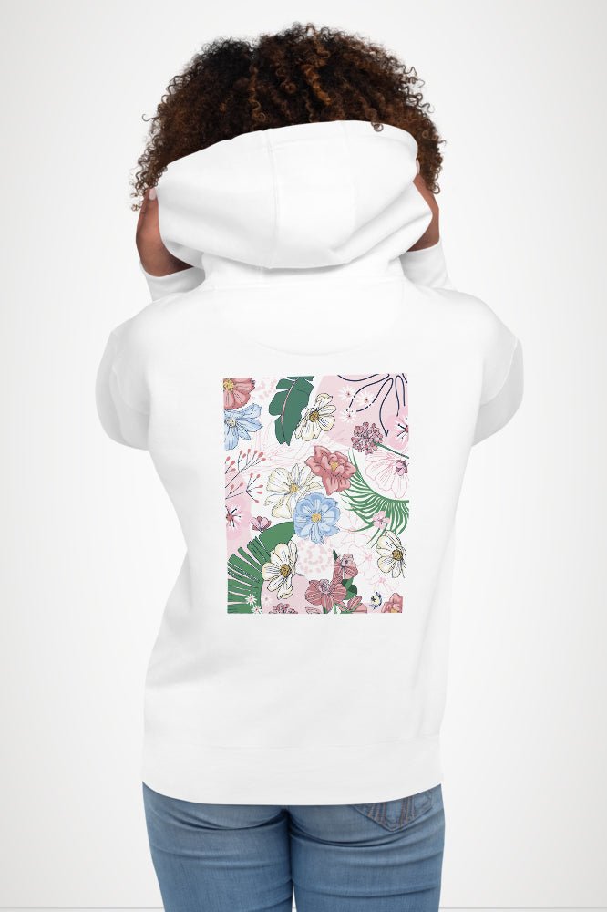 Floral Hoodie in White Hoodie HITDIFFERENT