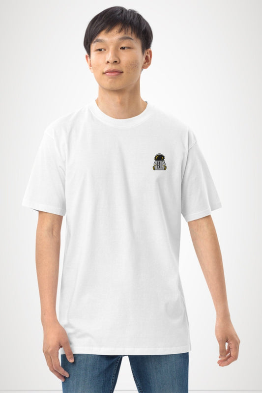 Spaceman premium heavyweight t-shirt in White Shirts & Tops HITDIFFERENT
